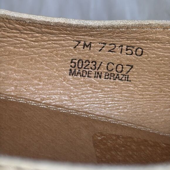 Frye Anna Flats Cream Leather Square Toe Harness Ring Sz 7 - Picture 5 of 6